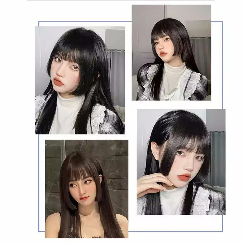 PAGEUP Synthesis 3D Princess Bangs Hime Cut Bangs Hairstyles Clip In Bangs Hair Bangs for Women Hair Bangs Clip on Hair 250529