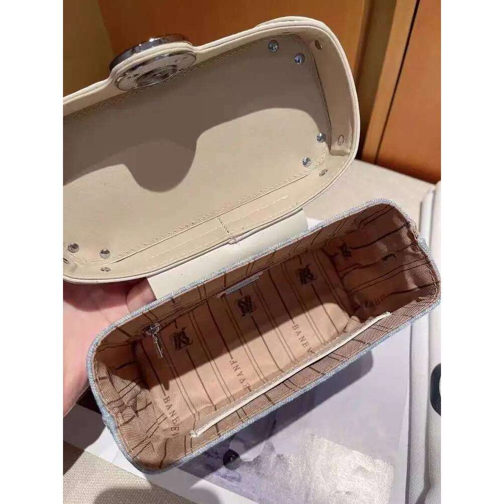 High Quality Blue Denim Fashion Cloud Women's Handbag Floral Crystal Dia Shoulder Messenger Bag Lady Purse Female Armpit