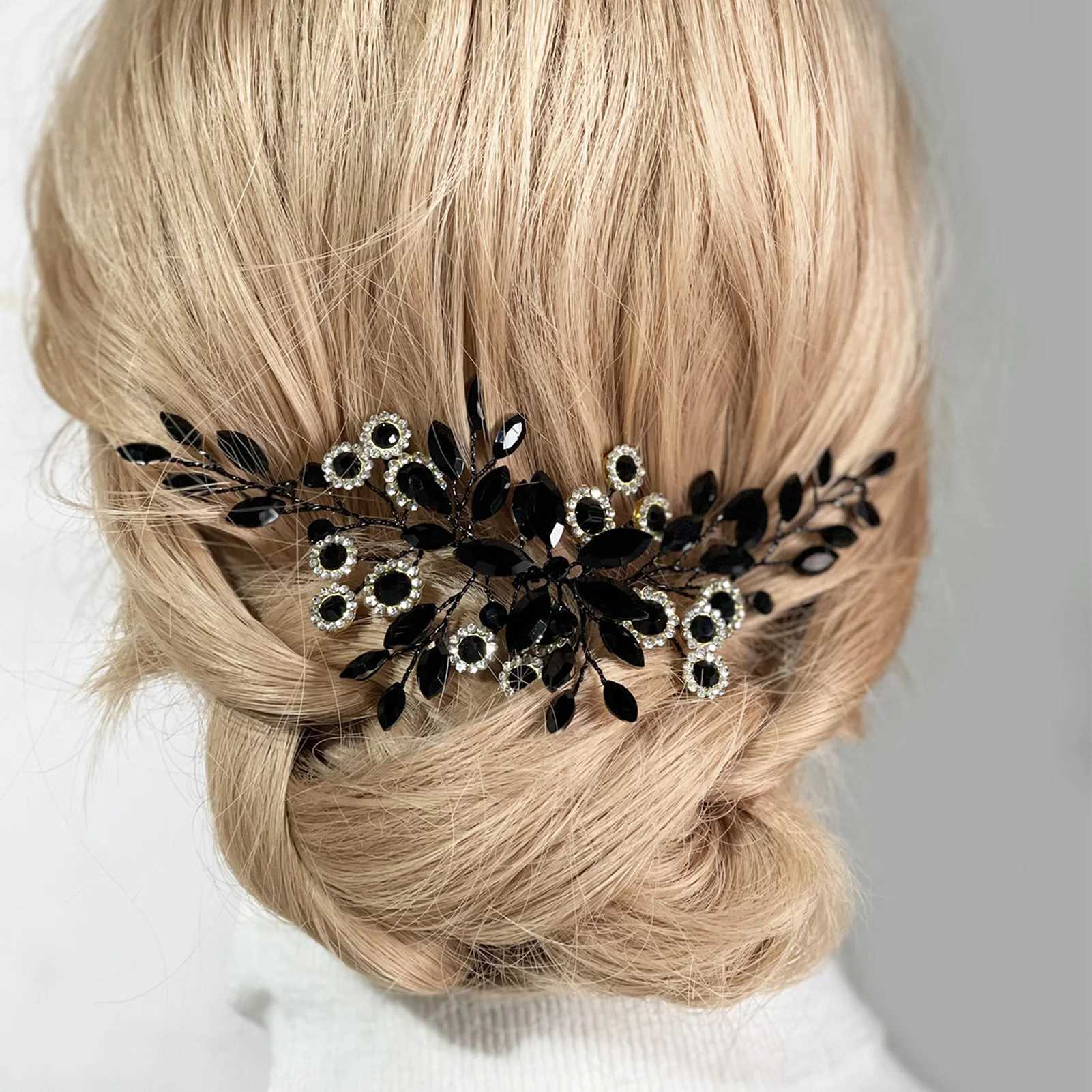 Blue Rhinestone Flower Bridal Hair Combs Wedding Headwear Brides Hair Accessories Party Hair Jewelry Fashion Bridesmaid Tiaras Z250605