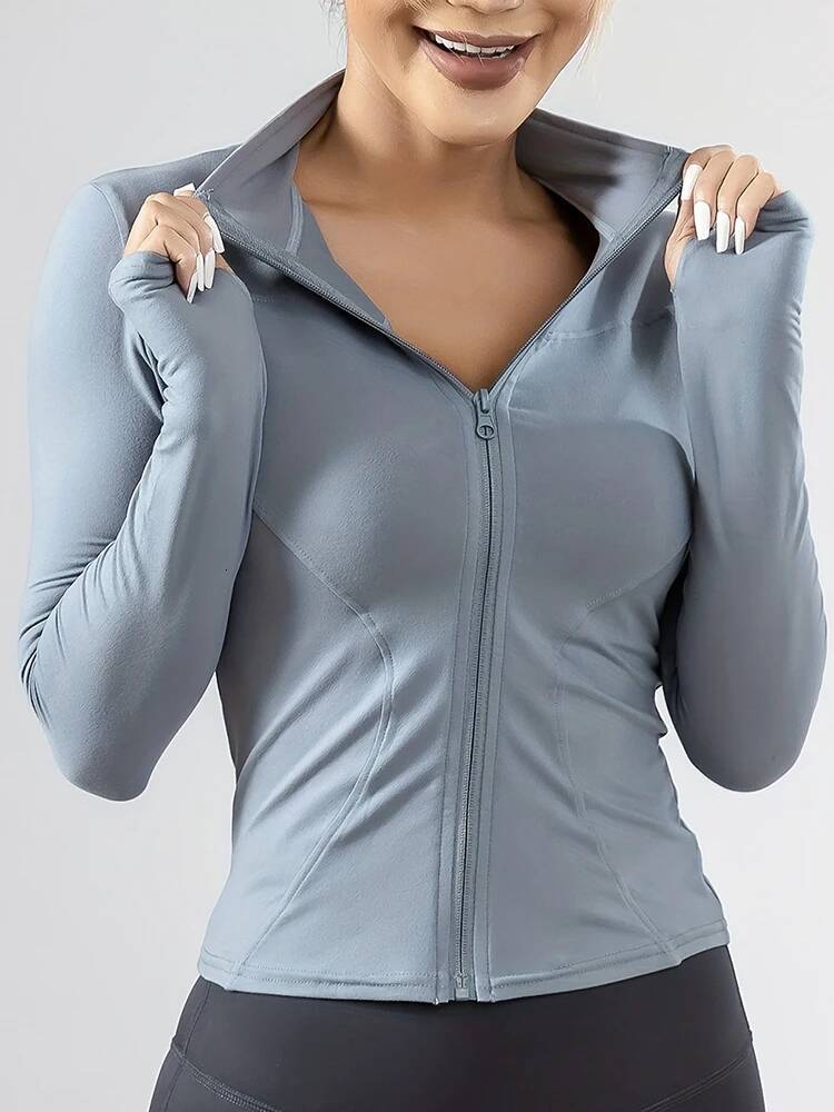 Fiess coat women's summer 2024 new slim-fit quick-drying top long-sleeved running sports training yoga clothes