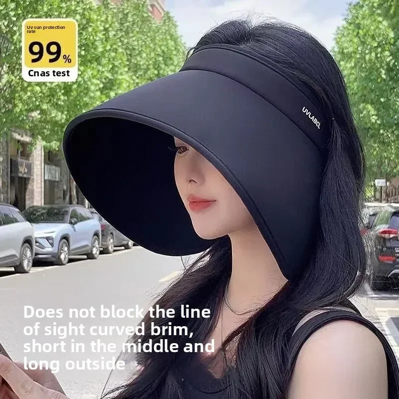 Summer Casual Empty Top Sun Hats Portable Wide Large Brim Cap UV Protection Foldable Visor Girl Sunshade Beach Hiking Hat 250603