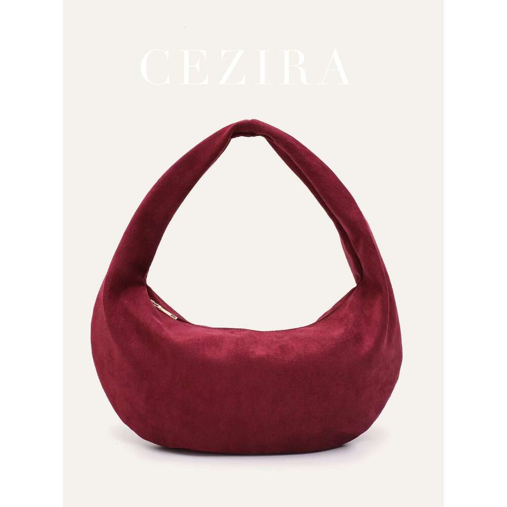 CR Minimalist Simple Hobo For Women Faux Suede Fabric Underarm Shoulder Bag Lightweight Elegant Casual Daily Handbag Versatile