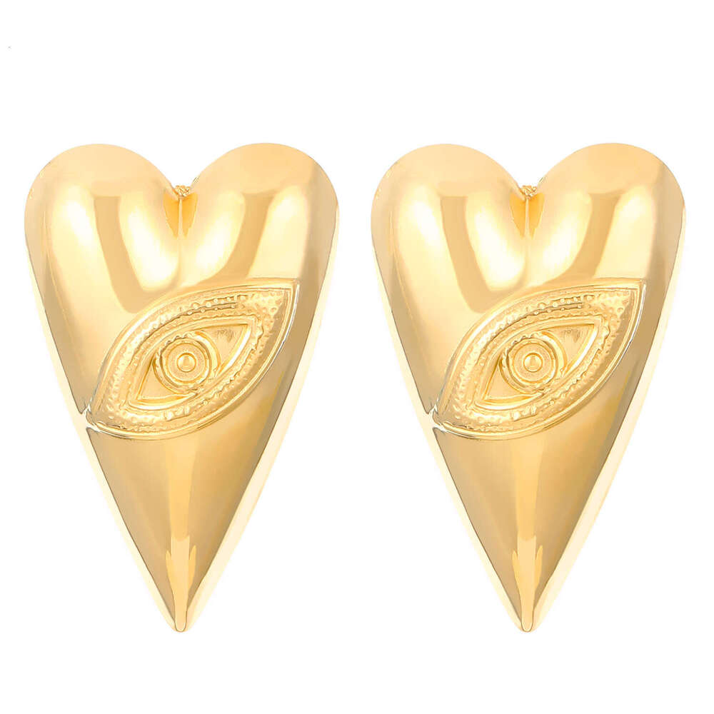 High-Quality Stainless Steel Peach Heart Shape Earrings with Unique Geometry Design