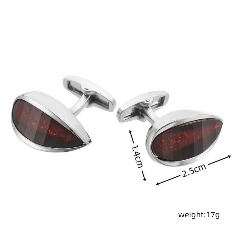 High quality mens French shirt cufflinks luxury Blue red Water Drop crystal cuffs button business suit accessories jewelry gift W250606