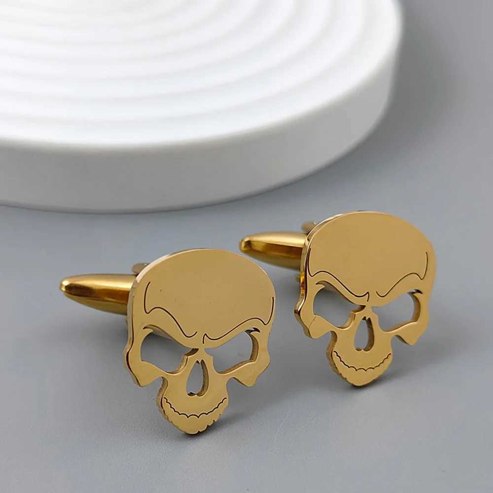 Stainless Steel Skull Cufflinks For Mens Fashion Jewelry Suit Shirt Sleeve Cuff Links Buttons Halloween Party Gifts W250606