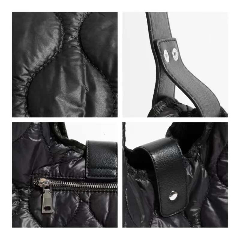 New Simple Quilted Padded Down Female Handbag Lightweight Portable Woman Tote Bag Soft Space Fluffy Ladies Single Shoulder Purse