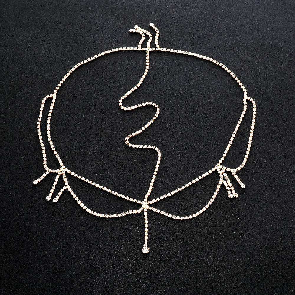 Indian Bridal Head Chain Luxury Bling Crystal Tassel Forehead Hair Jewelry Headband For Women Wedding Bride Headdress Z250605