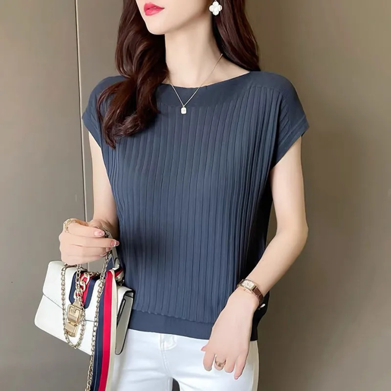 Blusas Mujer De Moda 2025Verano Short Sleeve Knitted Tops Sweater Women Pullovers Sweaters For Women Woman Sweaters Blusa 250605
