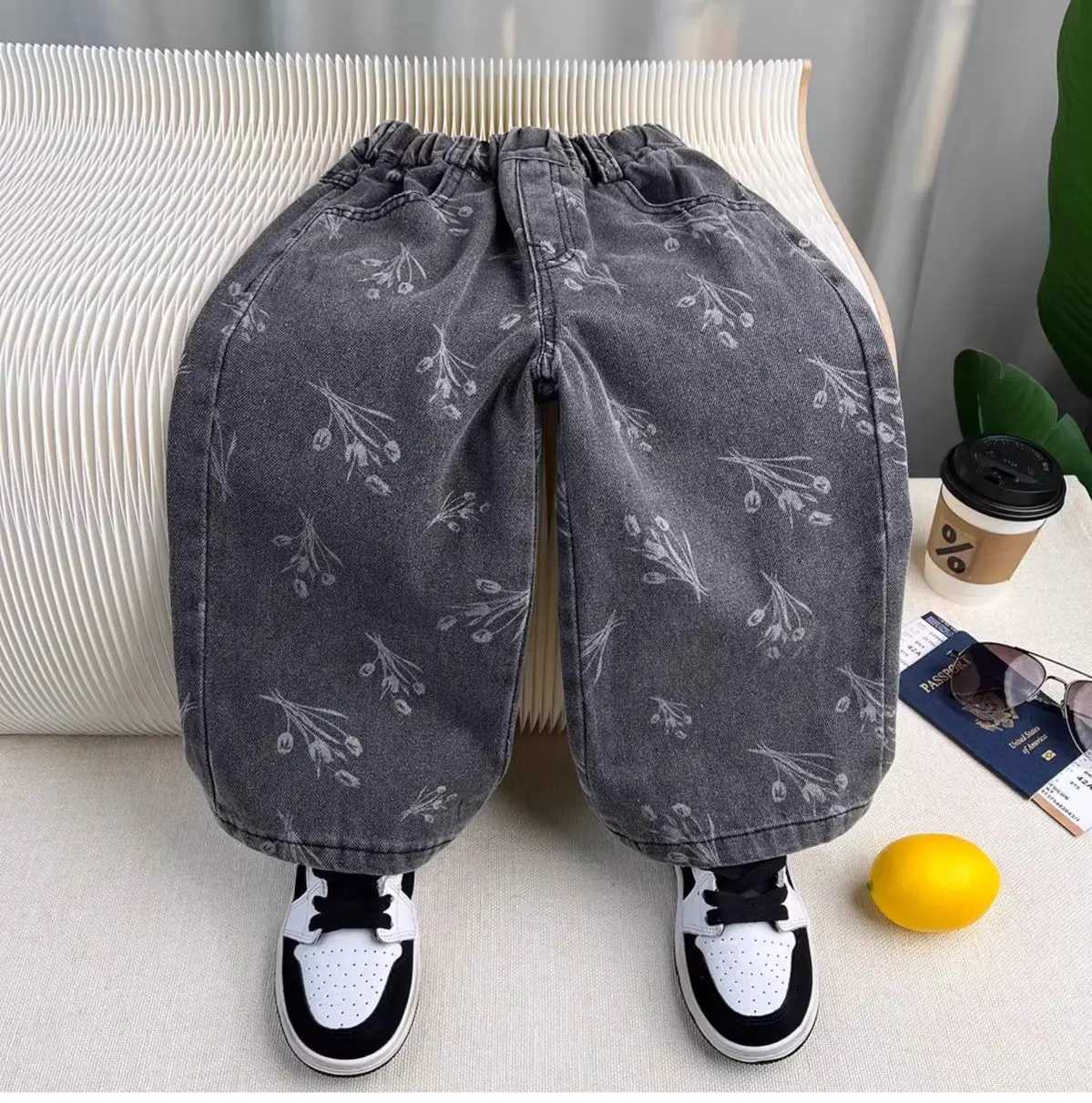 Boys Denim Suit Spring Autumn New Style Childrens Fashionable Casual Denim Jacket Pants Two-piece Set R250606