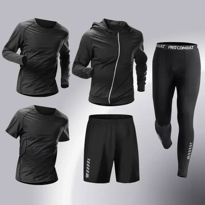 Ddmyoutdoor Fashion PCS Mens Running Sportswear Set Fiess Jogging Compression Tracksuit Suit Training Sports Clothes Dry Fit Leggings Jogging Suit