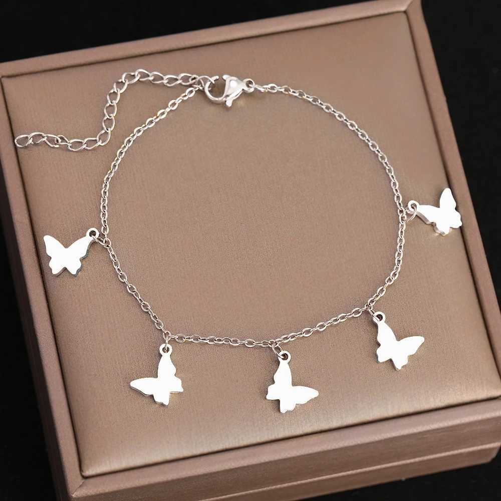 Stainless Steel Bracelets Exquisite Butterfly Elegant Temperament Pendants Fine Chain Vintage Fashion Bracelet For Women Jewelry W250606