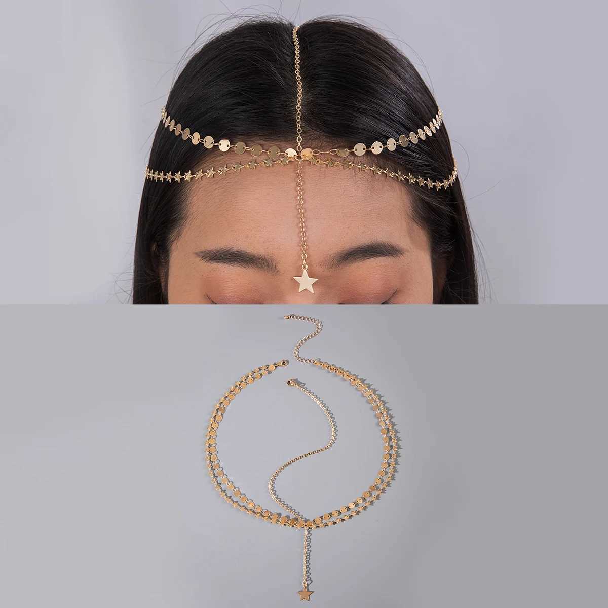 Tocona Bohemian Girls Hair Band Tassel Alloy Wave Pearl Round Multi-layer Wedding Supplies Womens Hair Accessories 28491 Z250605