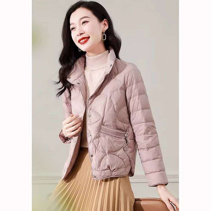 Lightweight Down Women Coats 2025 Autumn New Middle-aged Mother Clothes Short Cotton Jacket Female Outerwearr