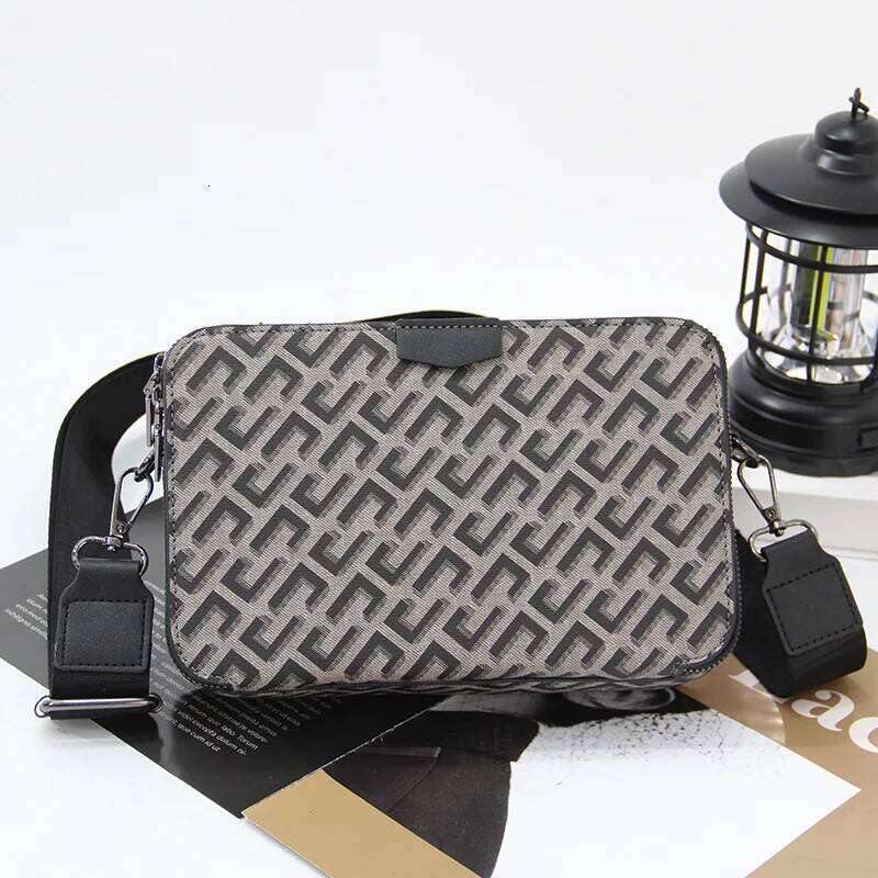 New Style Men's Crossbody Fashion Plaid Square Brand Design Crossbdoy Bags Male Shoulder Bag Mobile Phone Handbags