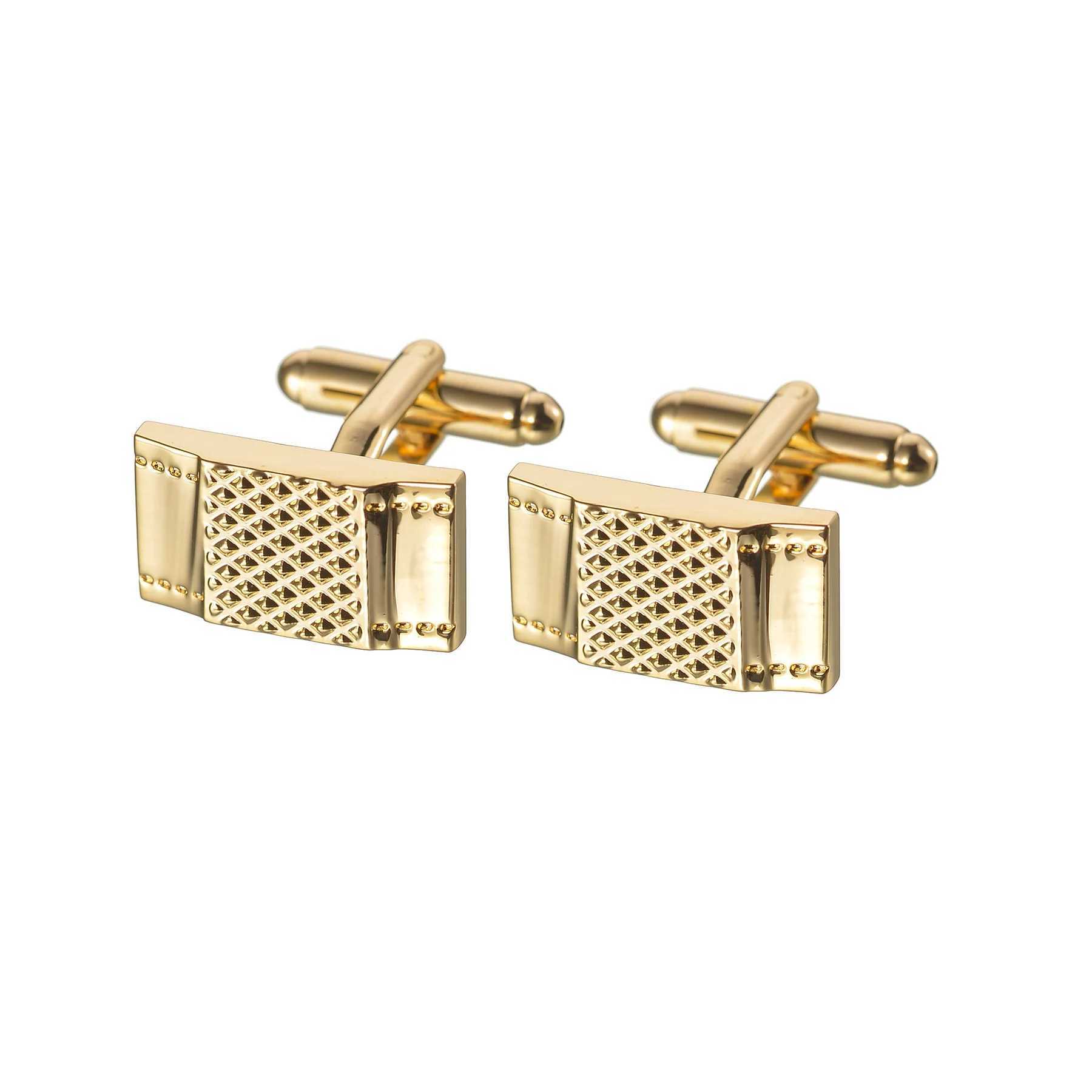 1 Pair New Top Quality Square Mens Shirt Cufflinks Enamel Copper Material Round Rectangle Suit Cuff Button Birthday Gift W250606