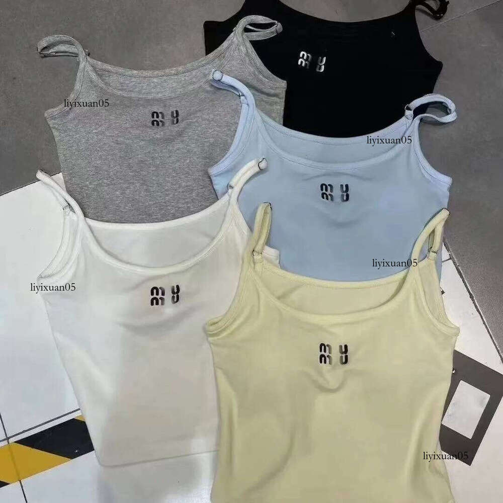 Miu Tank Top Summer Designer Camis Vest Top Women Slim Camisole Top Breathable Fashion Women Simplified Letters Muis Cropp Vest 6Ee