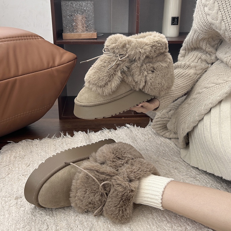 2025 free shipping autumn and winter new designer shoes, women's fashion khaki thick soled high tube snow boots, warm and height increasing snow 