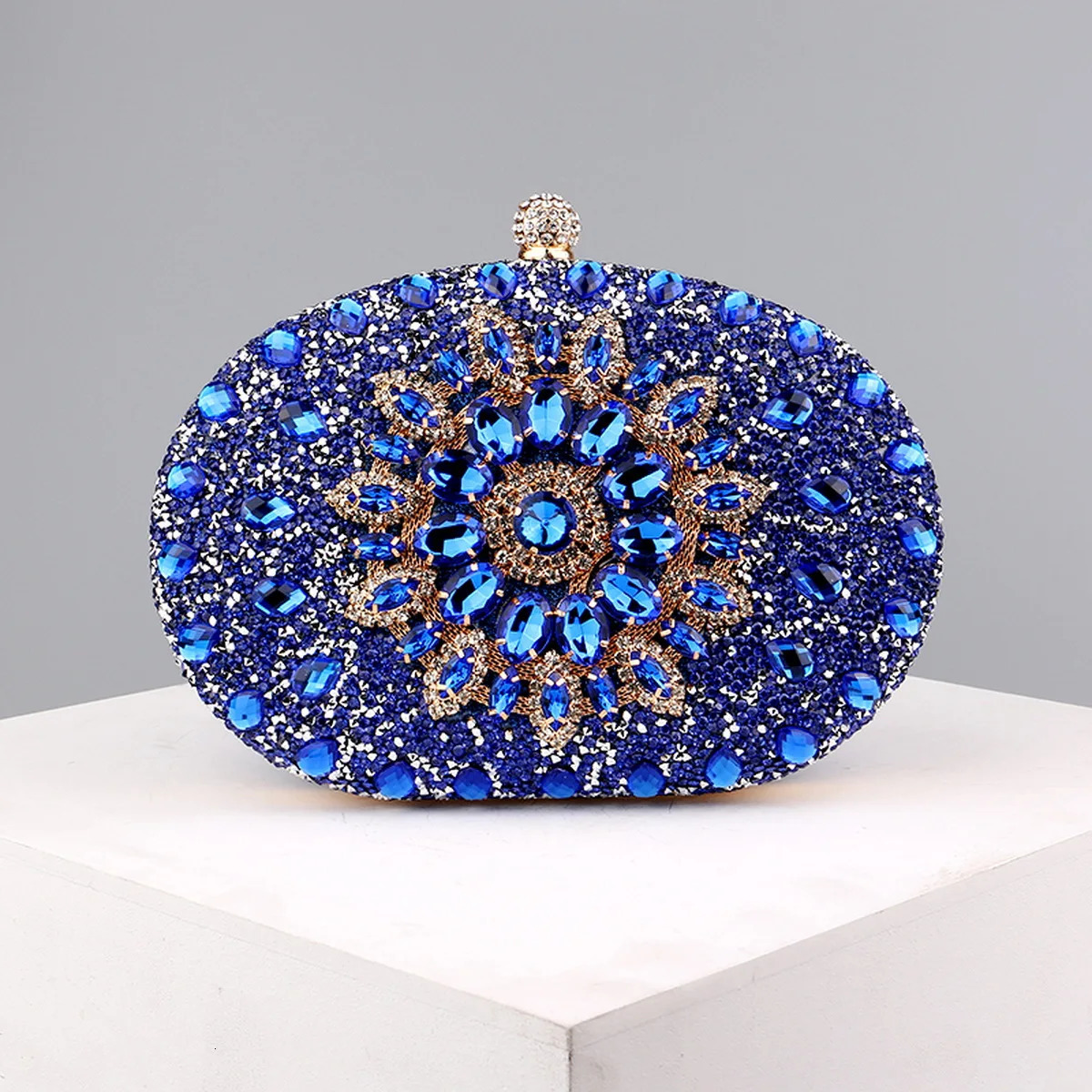 Flower s Evening Bags Metal Prom Clutch Diamonds With Chain Shoulder Handbags Wedding Female Purse 250528