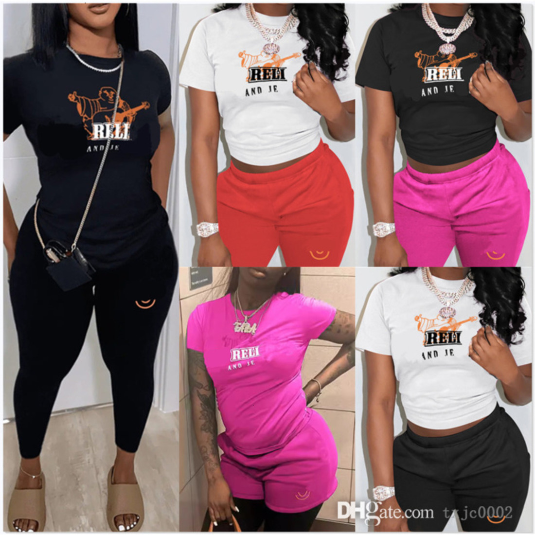 Designer Womens Tracksuits Two Piece Set Sexy New Fashion Short Sleeved T-shirt And Pants Outfits 7 Colours