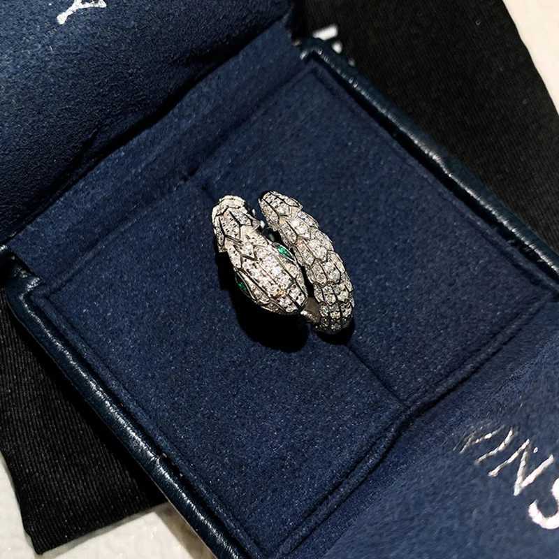 MEWANRY Silver Color Serpentine Ring for Women Shiny Irregular Chic INS Fashion Exquisite Personality Party Jewelry Gifts W250606