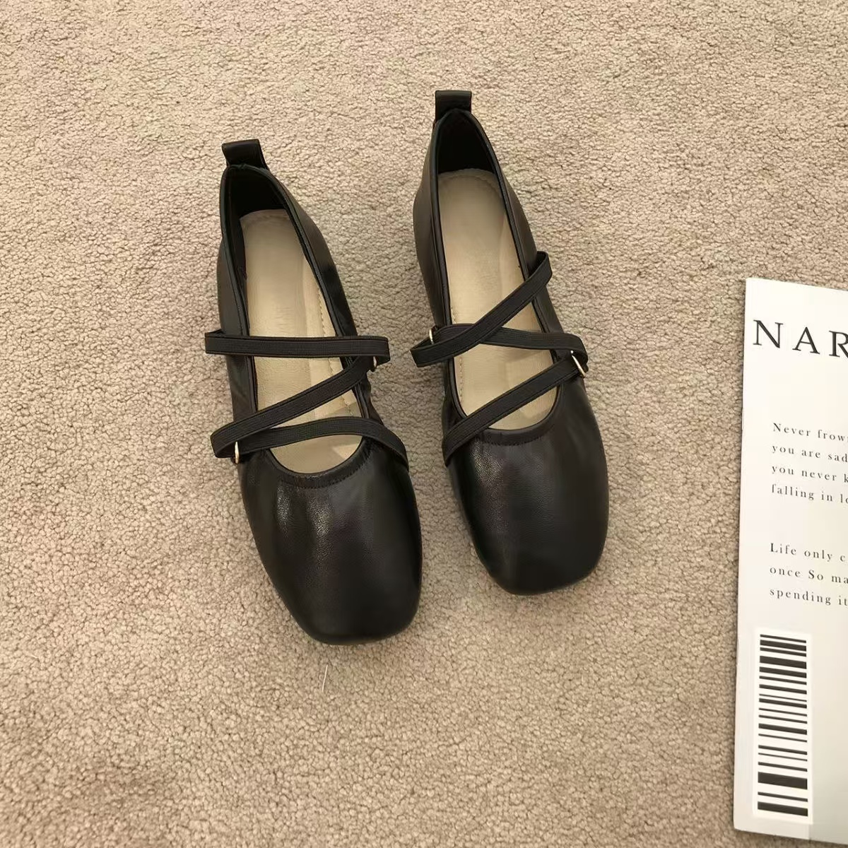 Sier Mary Jane Woman Trend Womens Loafer Barefoot Shoes Square Toe Elegant Flats for Women Footwear 241014