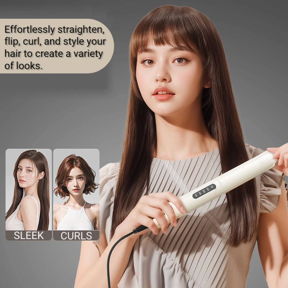 Hair Straightener Professional Ceramic Flat Iron Negative Ion Wide Plate 4 Gear Temperature Adjustable Straightening Iron 250605
