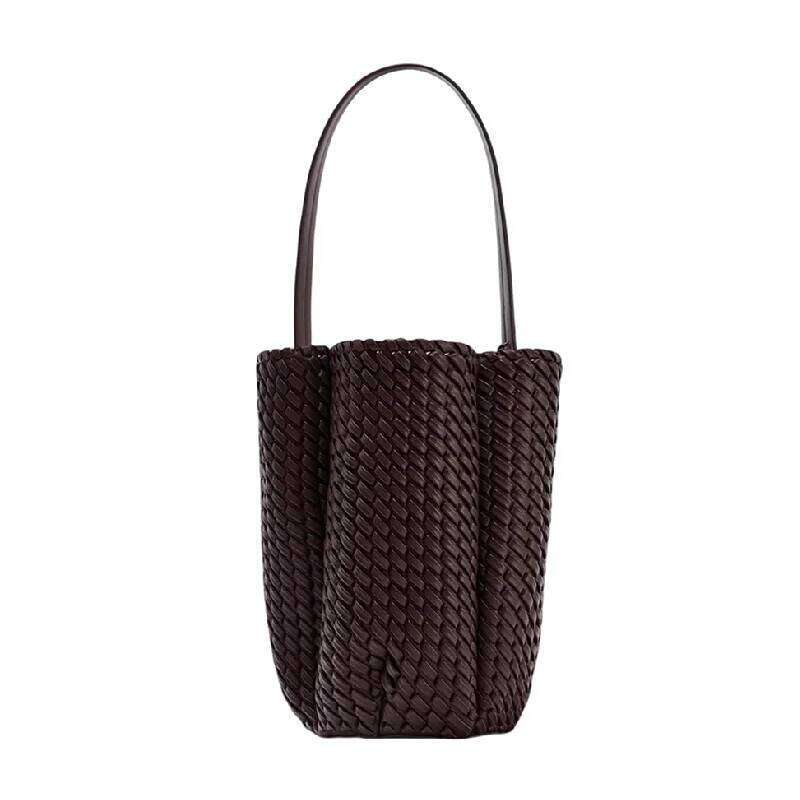 Women Leather Tote Bag Beach Travel Handbags and Purses Designer Basket Bucket Bags