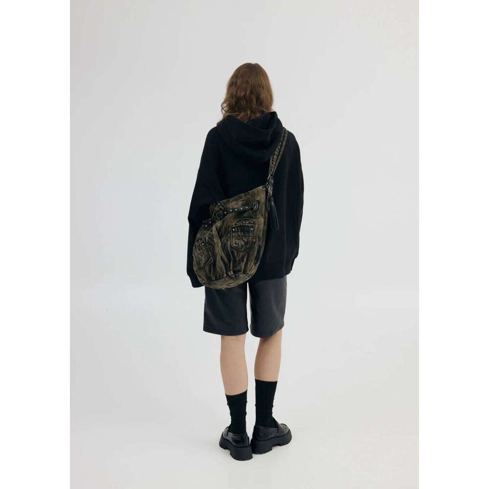 Annmouler Large Capacity For Women Designer Shoulder With Tassel Y2k Sling Crossbody Soft Motorcycle Bag