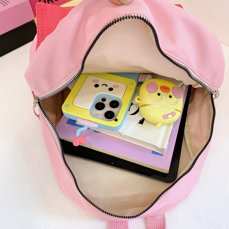 School Bags For Girls Solid Junior High Student Schoolbag Korean Version Laptop Backpack Women Boys 250605