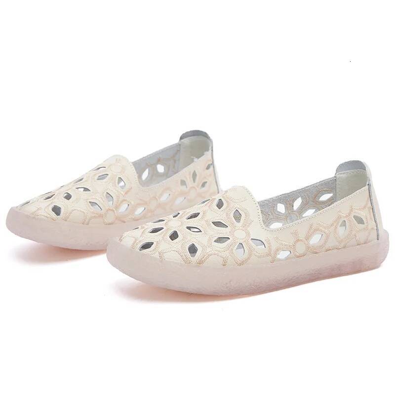 Ddmyoutdoor Women Flats Summer Woman Loafers Genuine Leather Female Shoes Slip On Ballet Bowtie S Shoe Size Outdoor Shoes