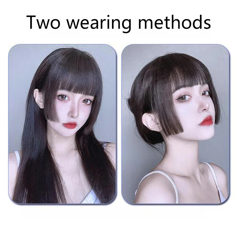 PAGEUP Synthesis 3D Princess Bangs Hime Cut Bangs Hairstyles Clip In Bangs Hair Bangs for Women Hair Bangs Clip on Hair 250529