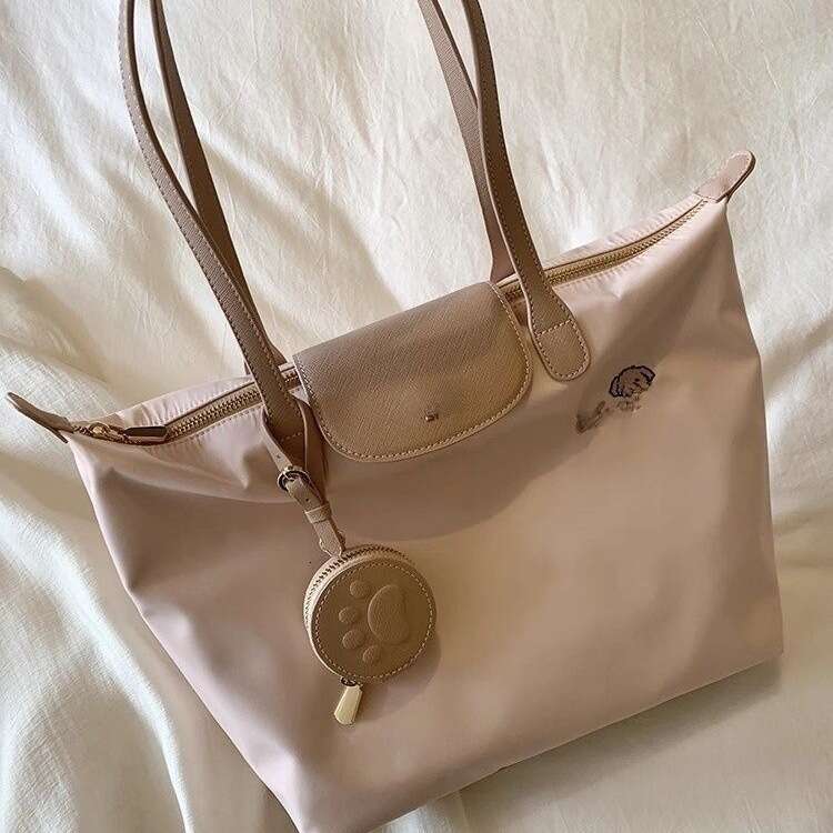 2025 New Fashion Versatile Bread Dog Unheard Flower Language Tote Women's Casual Large Capacity Shoulder Bag