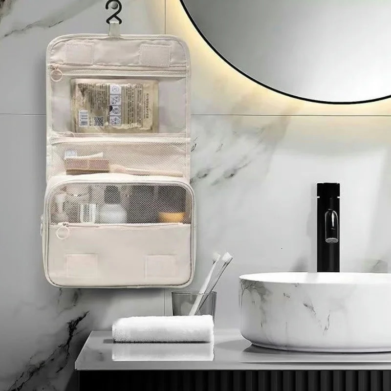 Travel Makeup Bag High Capacity Toiletries Storage Pouch Make Up Organizer Waterproof Beauty Bathroom Wash Bag 250605