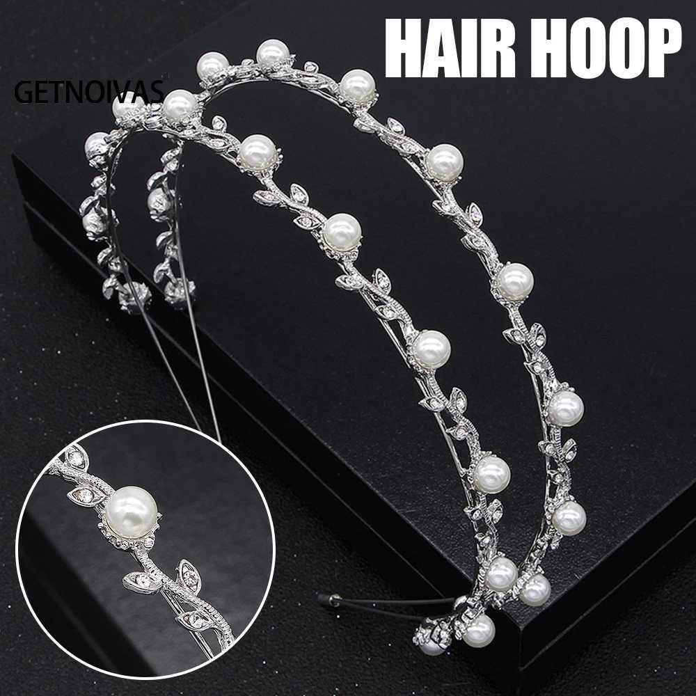 Silver Color Headbands Pearl Hairbands Tiaras Beads Crowns Wedding Party Prom Hair Accessories Women Girls Head Jewelry SL Z250605