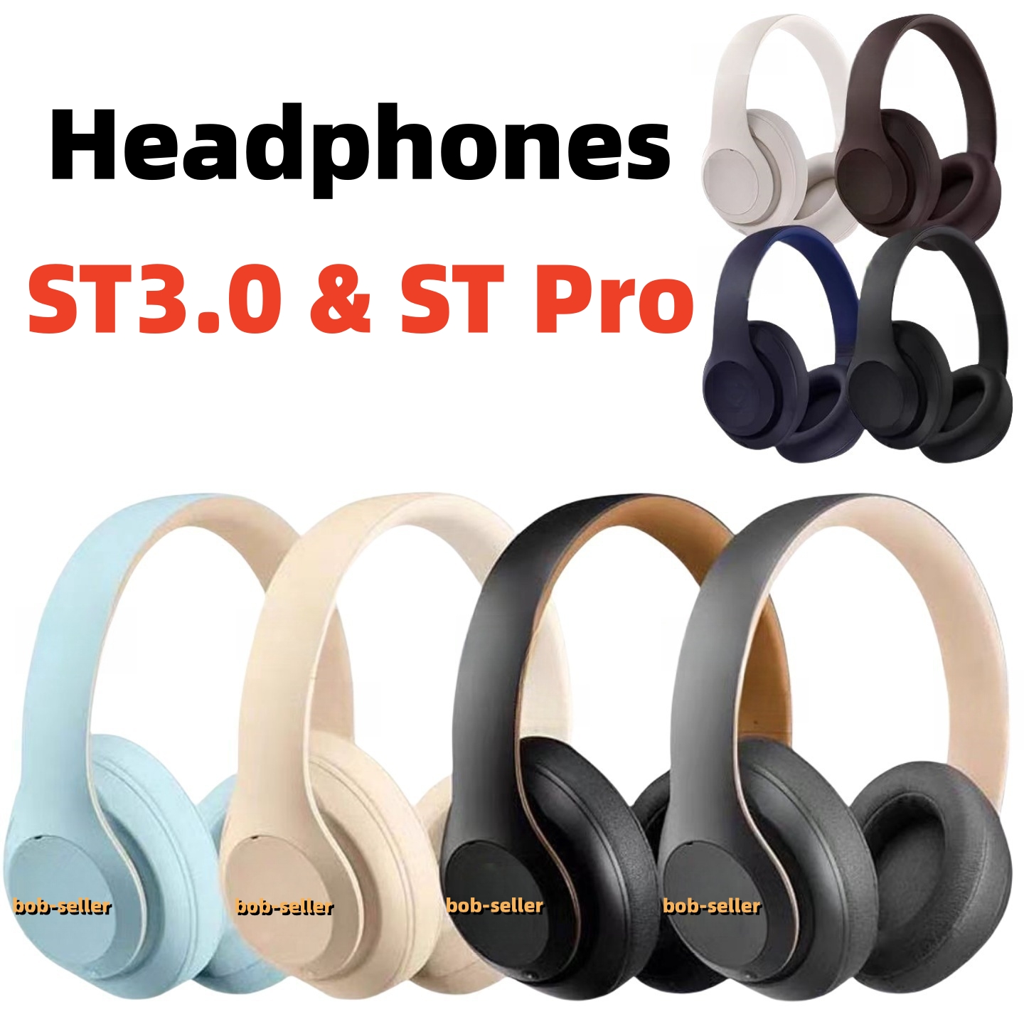 ST3.0 bluetooth Headsets 3 wireless headphones Wireless Earphones Noise cancelling headphone music sports headset Head foldable earphone animation showing