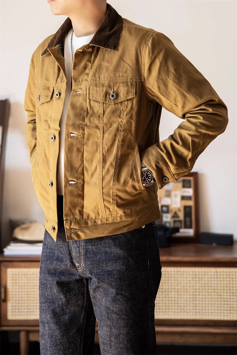 Red Tornado Classic Type 3 Waxed Trucker Jacket American Casual Style Work Wear Coat 250605