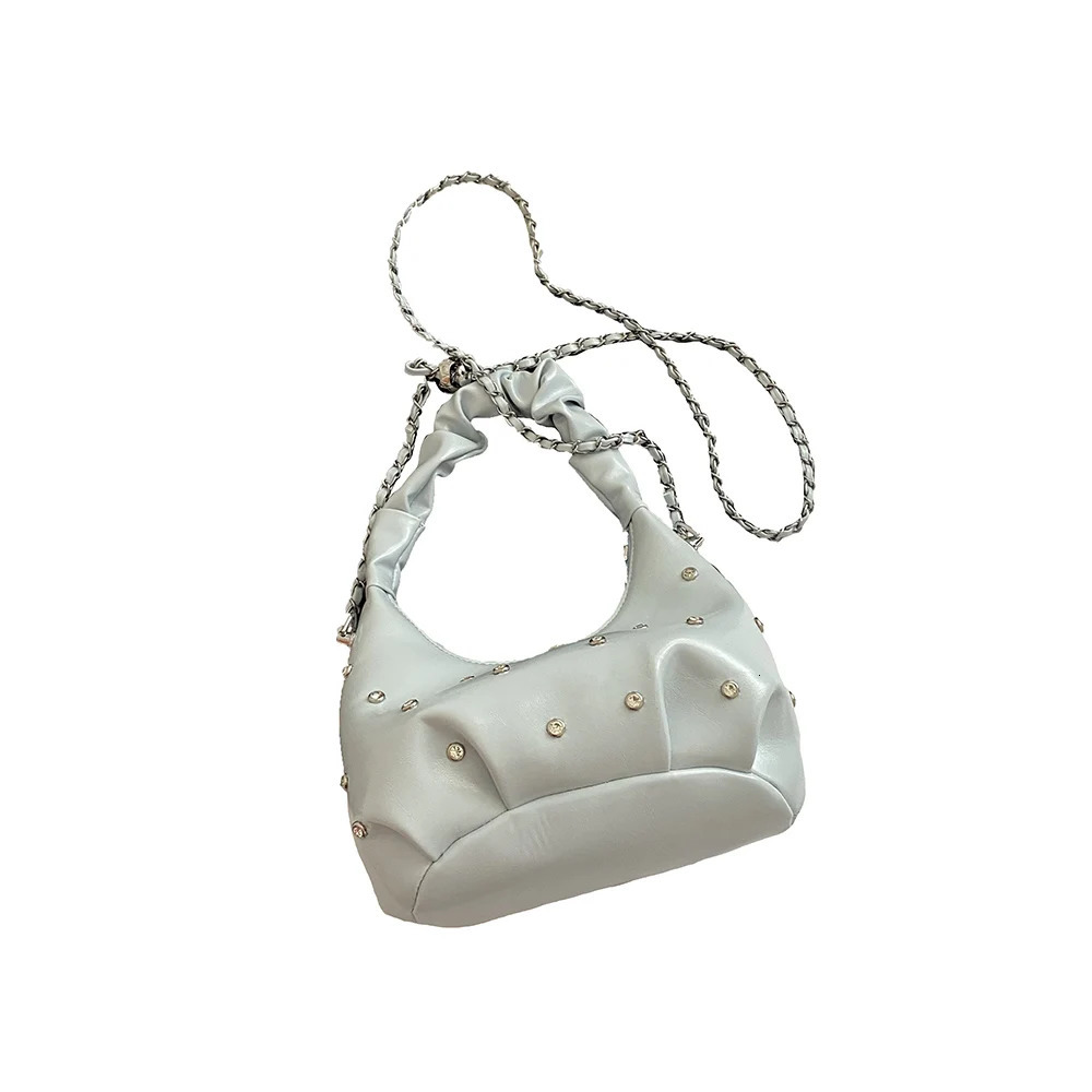 Delicate Diamonds Chain Crossbody Bag for Women Korean Spring Summer Fashion Handbags Versatile All-Match One Shoulder Bags 250605