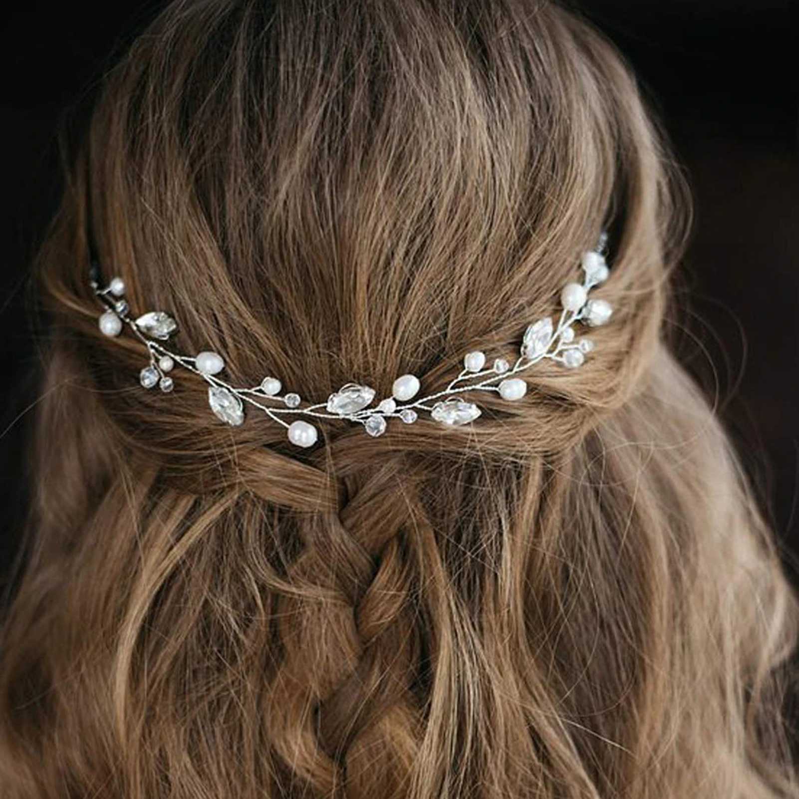Women Wedding Bridal Hair Accessories for Party Hairband Rhinestone Hair Vine Fashion Hair Jewelry Handmade Prom Hair Ornaments Z250605