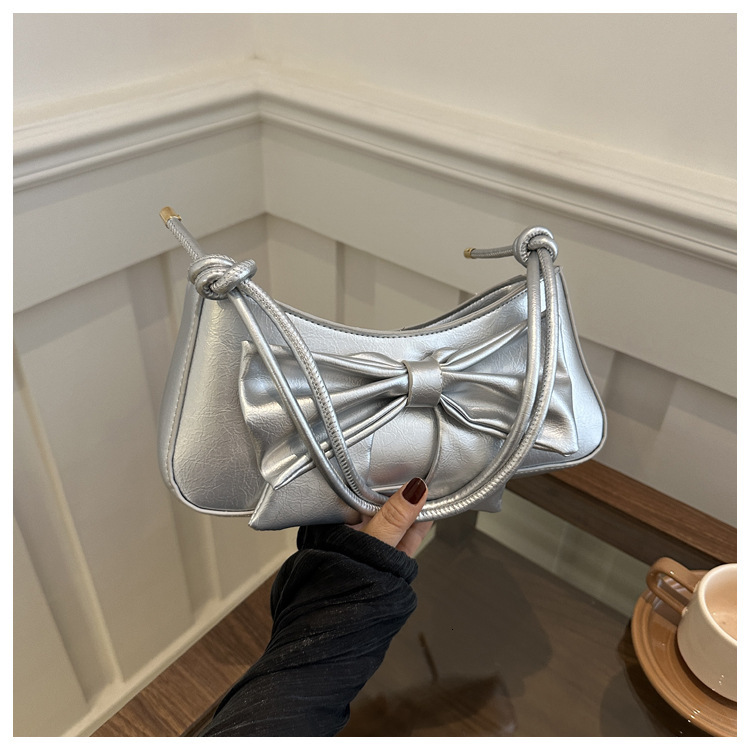 designer High-end Bowknot Underarm Small Square Bag for Women 2025 New Fashion Single Shoulder Bag Cross-border Foreign Trade Style Crossbody Bag