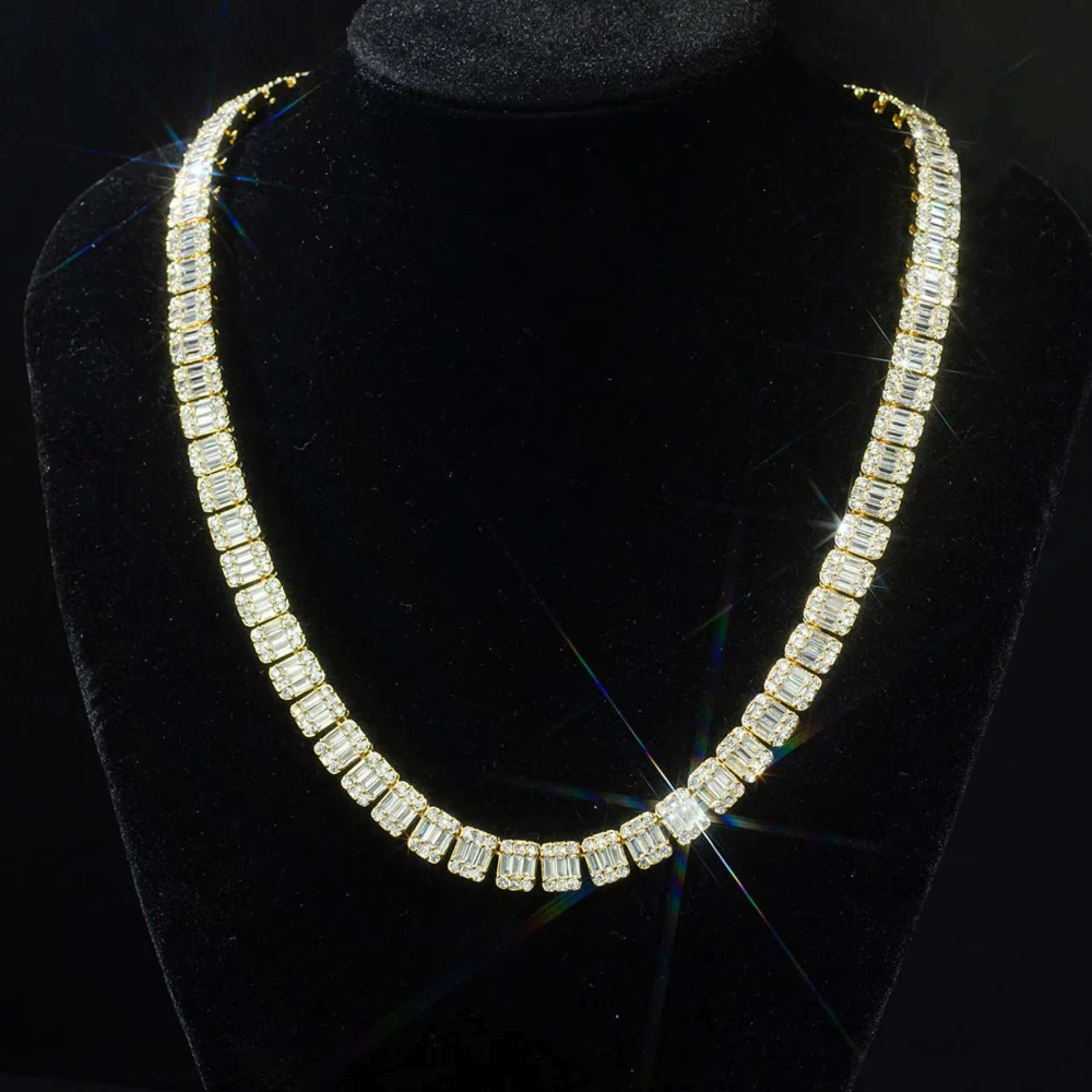 Luxury 8mm 925 Sterling Silver D VVS Moissanite Tennis Chain Bracelet Iced Bling Tennis Necklace for Women Hip Hop Style Jewelry