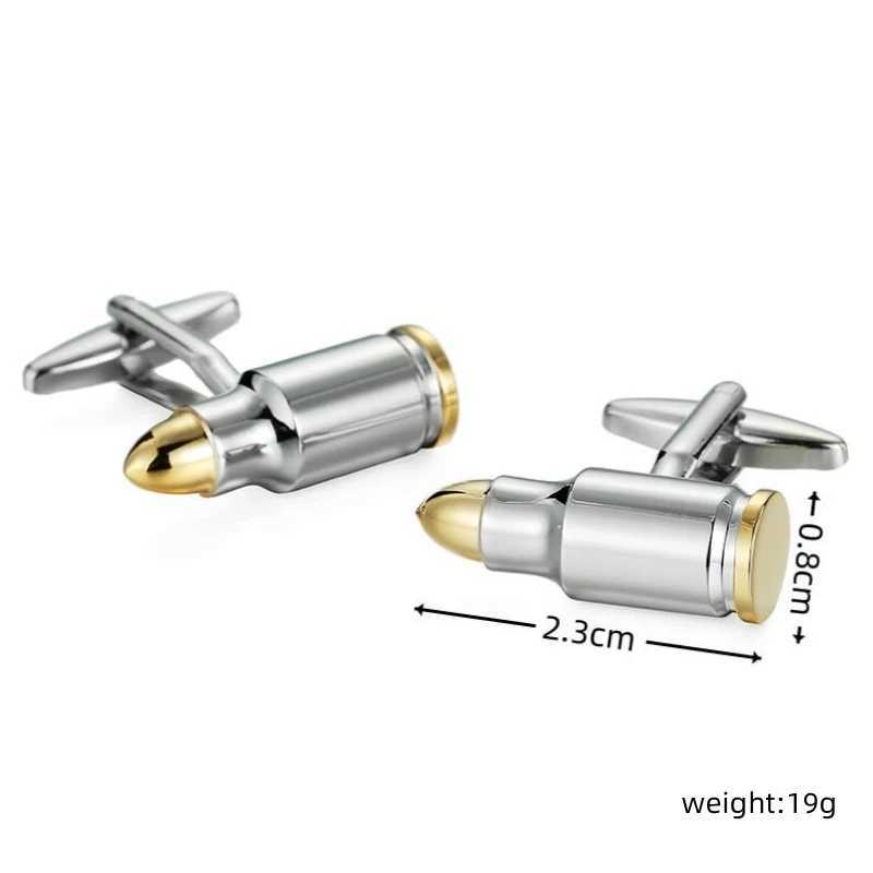 Mens French shirt cufflinks copper material bullet model cufflinks fashionable wedding clothing accessories wholesale W250606