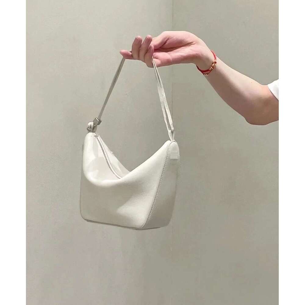 Women's Underarm Hobo Simple Design Pillow Bag Genuine Leather Satchels Ladies Mini Purse