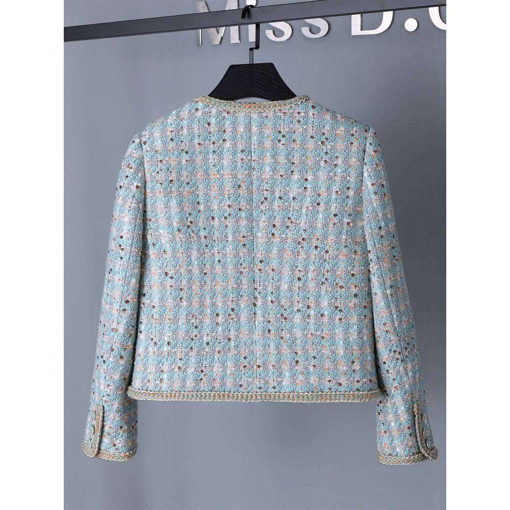 French Elegant Temperament Fashion Suit Round Neck Single-breasted Jacket Top High Waist Slim Skirt Two-piece Sets Women Winter