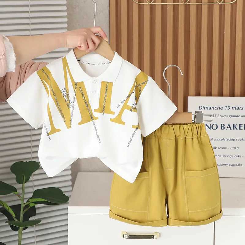 Boys Polo Shirts Clothes Sets Summer 2025 Childrens Cotton T-shirts Shorts 2pcs Sports Suit For Baby Tracksuits Kids Outfits 6Y R250606