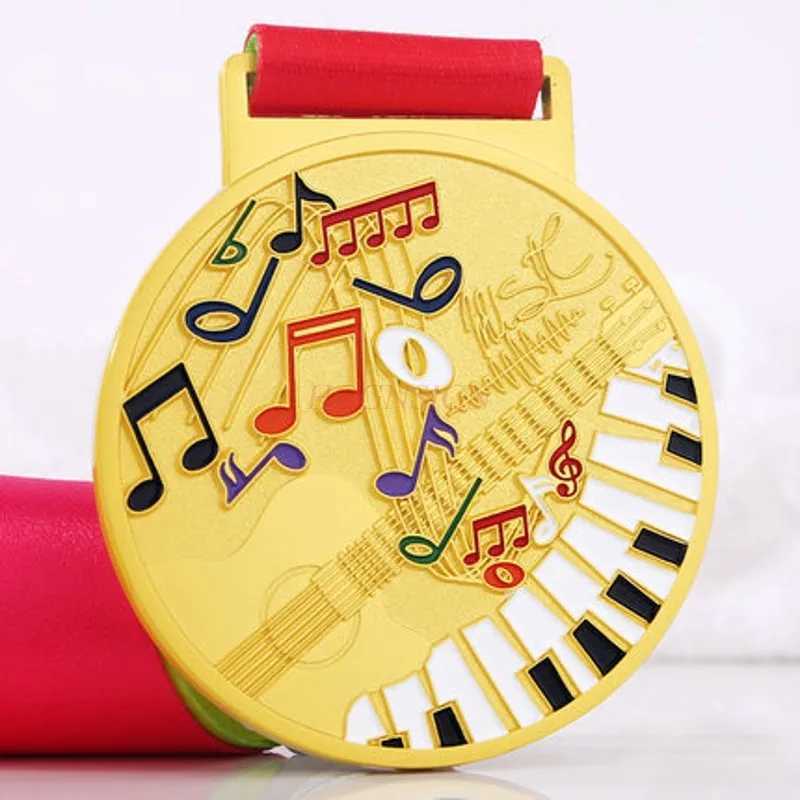 Metal Medal Trophy Grand Music Piano Violin Singing Childrens Competition Award Singing Medal T250606