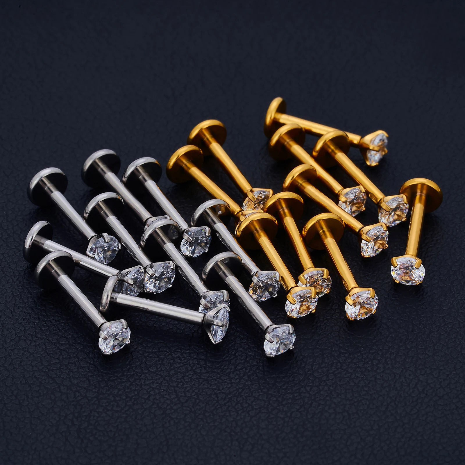 10pcs G23 Labret Piercing Lip Ring 16G Internal Thread Nose Stud Earring Tragus Helix Cartilage Piercing Women Jewelry 250605