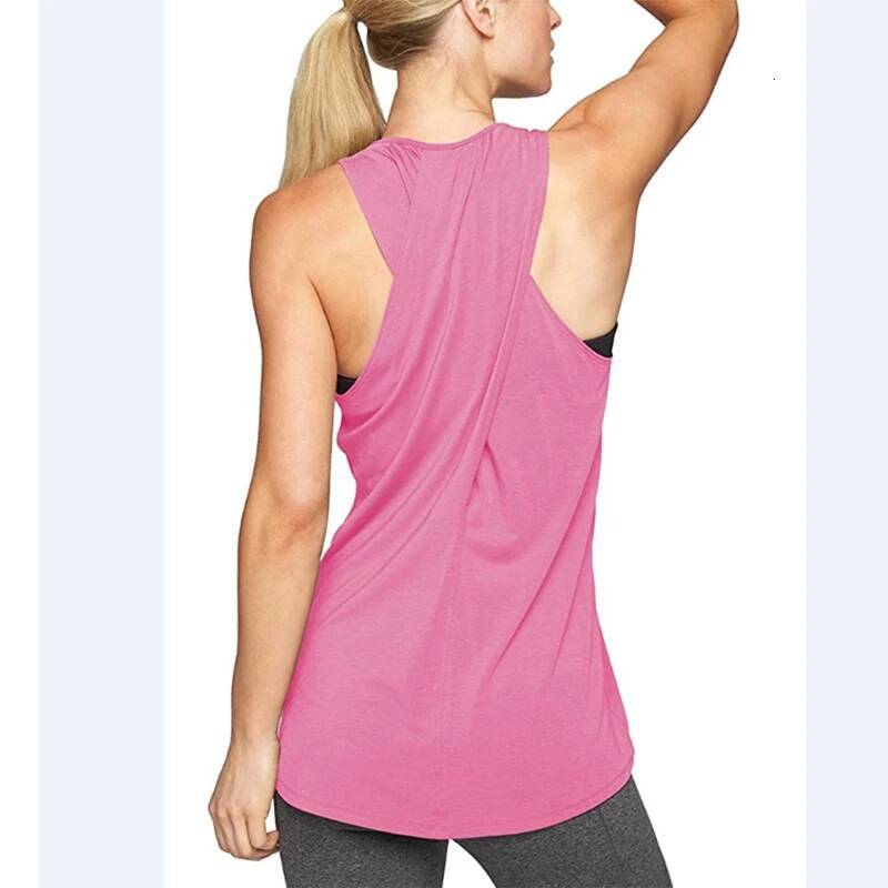 2025 New Women's Cross Back Yoga Shirt Racerback Workout Active Tank Top Gym sports vest Sleeveless shirt Fiess