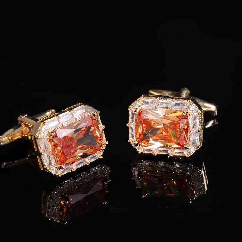 Mens Luxury French Cufflinks Square Zircon Rhinestone Shirt Cuff Links Business Wedding Buttons Jewelry Accessories W250606
