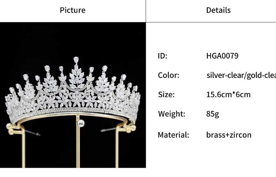 Bride Crowns For Wedding Headdress Cubic Zirconia CZ Luxury Tiaras Crowns For Women Sweet 16 Pageant Prom Hair Jewelry Headpiece Z250605