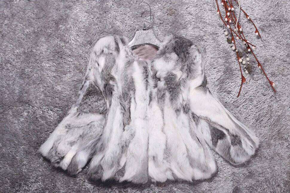 New Women Fashion Real Genuine Natural Rabbit Fur Coat lady warm jacket custom any szie Free Shipping